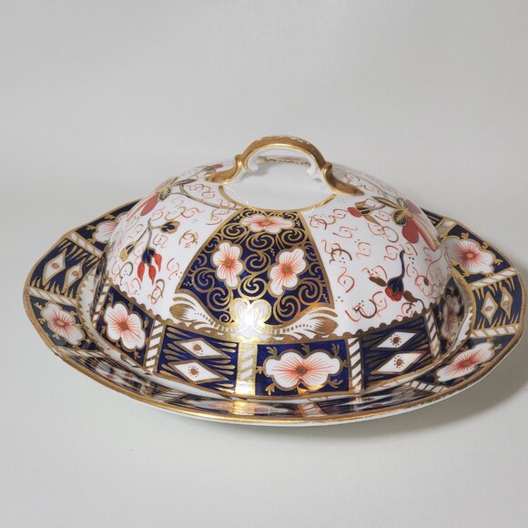 Antique Royal Crown Derby Imari Muffin Dish with Lid 1906 - Picture 2 of 15